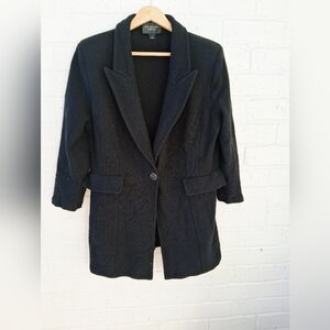 St. John Collection Caviar Textured Jacket Blazer In Black Sz:16